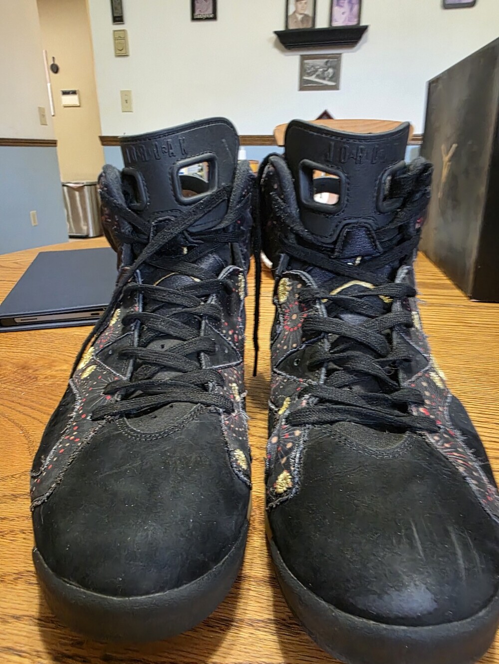 Jordan 6 "Chinese New Year, Size 11m. Pre-owned, Black High-Top Sneakers - Picture 2 of 13